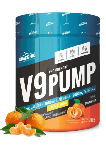 Pré Treino Shark Pro Tangerina 300g V9 Pump Energia e Força