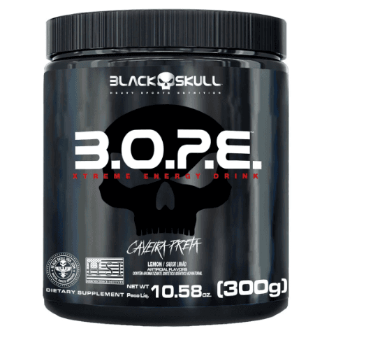 Pré Treino B.O.P.E. Sabor Limão Pote de 300g Black Skull