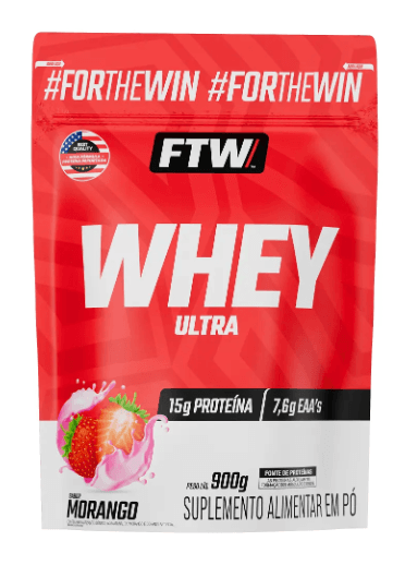 Whey Protein Ultra Refil 900g Sabor Morango - FTW