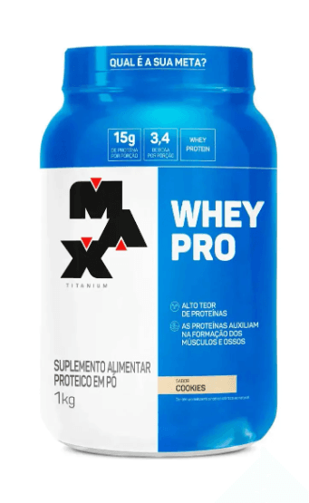 Suplemento Em Pó Whey Pro Max Titanium 1kg Sabor Cookies Cookies
